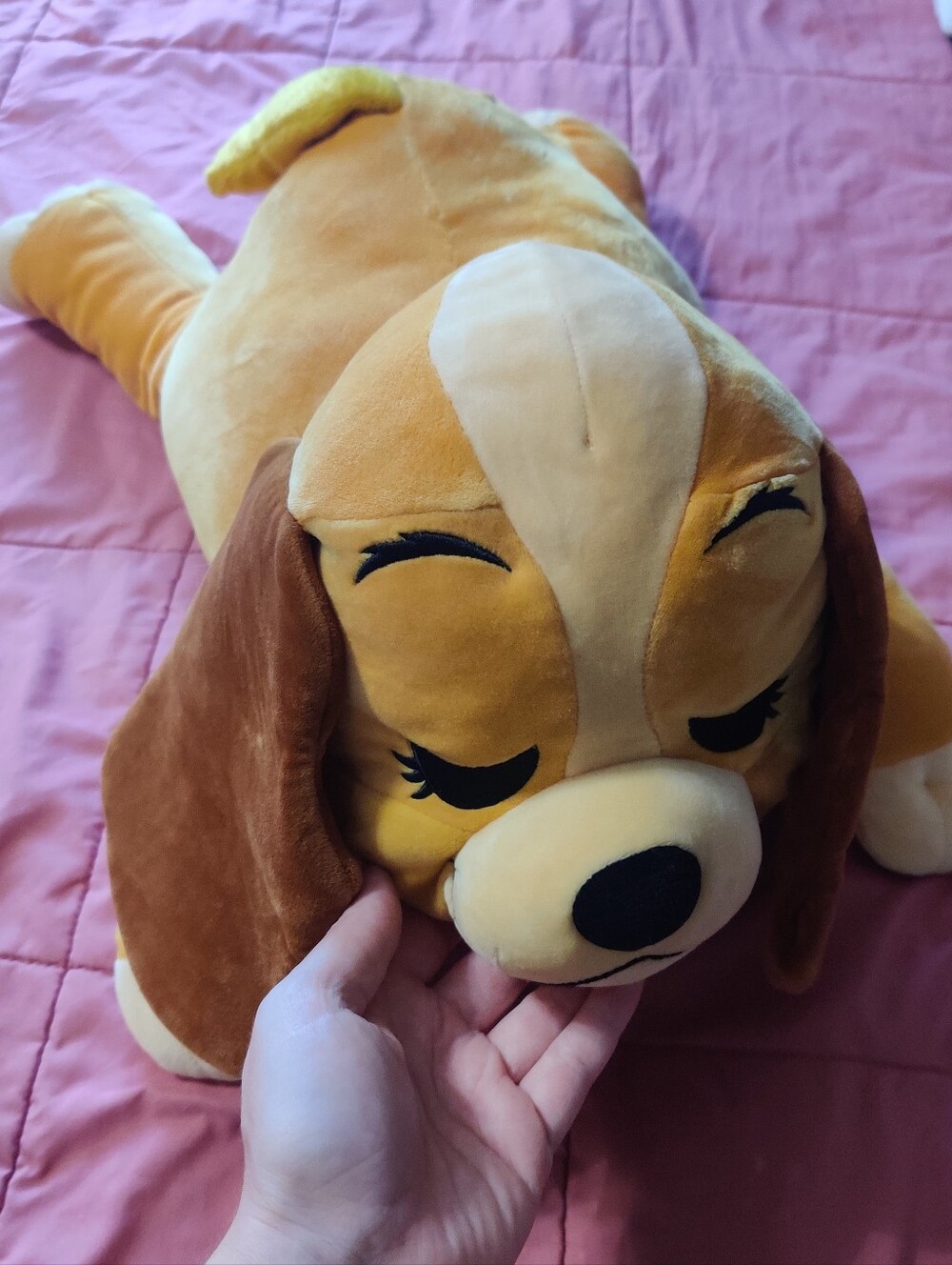 Disney Lady Cuddleez Plush Dog Pillow Lady and The Tramp Large 24" Soft Stuffed
